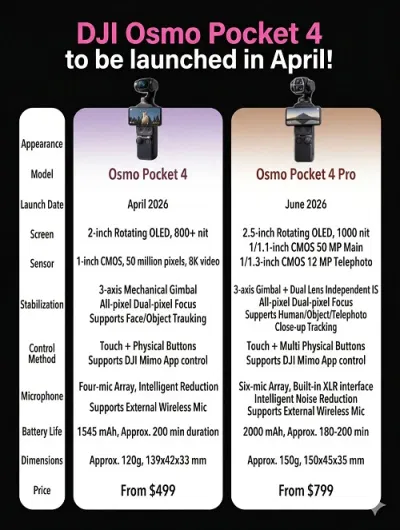 Thông tin rò rỉ về DJI Osmo 4 Pro (Ảnh: Internet) Thông tin rò rỉ về DJI Osmo 4 Pro (Ảnh: Internet)