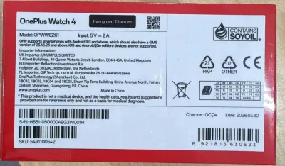 Hộp bán lẻ đồng hồ thông minh OnePlus Watch 4 (Ảnh: Internet) Hộp bán lẻ đồng hồ thông minh OnePlus Watch 4 (Ảnh: Internet)