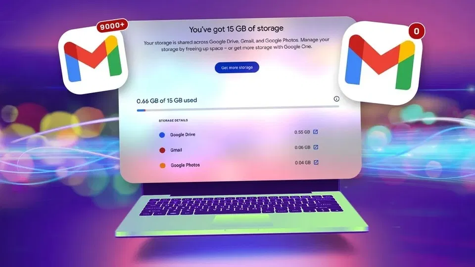 Trước đây người dùng tạo tài khoản Gmail sẽ được cung cấp 15GB dung lượng lưu trữ miễn phí (Ảnh: Internet)